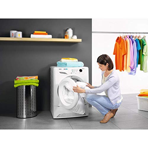Zanussi ZDH8333W1 Secadora con Bomba de Calor de Libre Instalación, 8 Kg, Programa Antiarrugas, Tambor XXL, Puerta XXL, Filtro EcoFlow, Display LCD, Inicio Diferido, Función Autorreverse, Blanco, A+