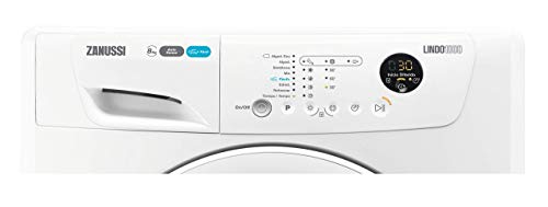 Zanussi ZDH8333W1 Secadora con Bomba de Calor de Libre Instalación, 8 Kg, Programa Antiarrugas, Tambor XXL, Puerta XXL, Filtro EcoFlow, Display LCD, Inicio Diferido, Función Autorreverse, Blanco, A+