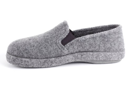 Zapatillas Cerradas de Estar por casa para Hombre y Mujer - ESAM002- Slippers - para Unisex Adulto - Suela de Goma Vulcanizada Resistentes y Antideslizante - Gris 33 EU