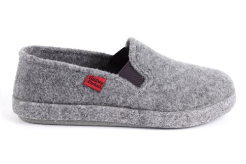 Zapatillas Cerradas de Estar por casa para Hombre y Mujer - ESAM002- Slippers - para Unisex Adulto - Suela de Goma Vulcanizada Resistentes y Antideslizante - Gris 33 EU