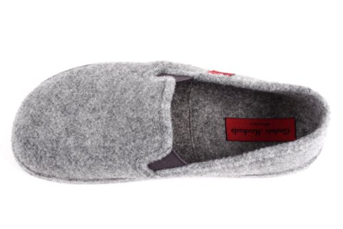 Zapatillas Cerradas de Estar por casa para Hombre y Mujer - ESAM002- Slippers - para Unisex Adulto - Suela de Goma Vulcanizada Resistentes y Antideslizante - Gris 33 EU