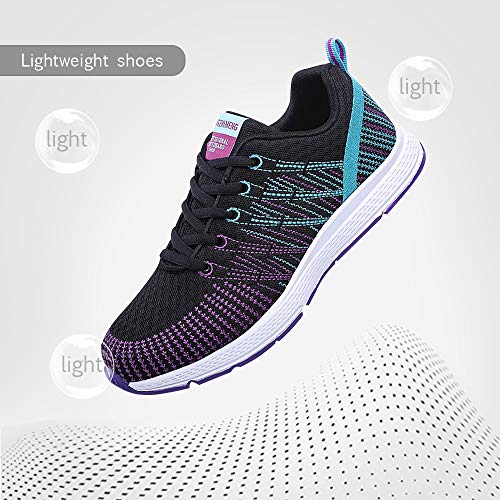 Zapatillas de Deportivos de Running para Mujer Gimnasia Ligero Sneakers Morado 40