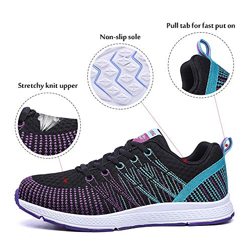 Zapatillas de Deportivos de Running para Mujer Gimnasia Ligero Sneakers Morado 40
