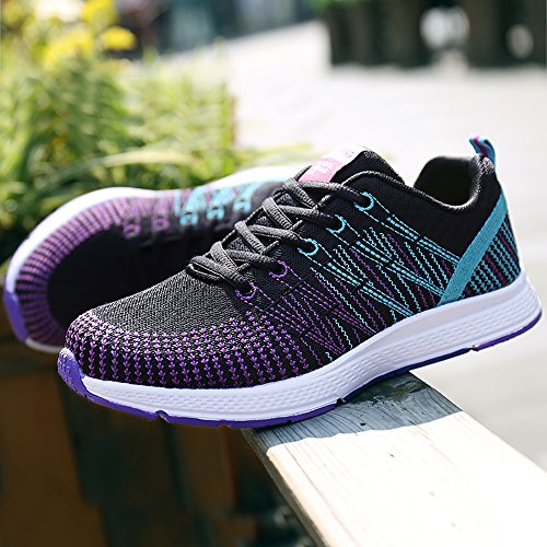 Zapatillas de Deportivos de Running para Mujer Gimnasia Ligero Sneakers Morado 40