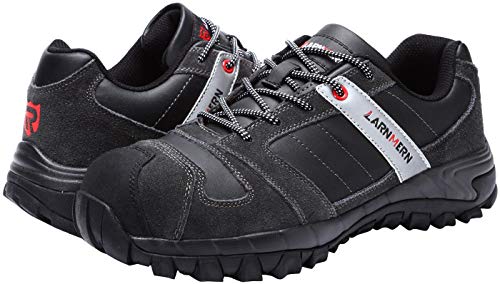 Zapatillas de Seguridad Hombre, LM-18 Zapatos de Seguridad Antideslizantes con Punta de Acero Antipinchazos Calzados de Trabajo