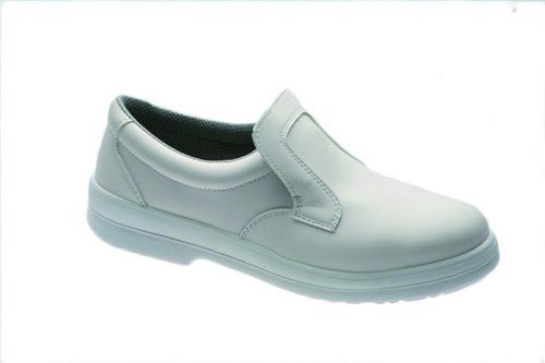 Zapato Profesional cuero blanco Punta de Acero. Talla: 45