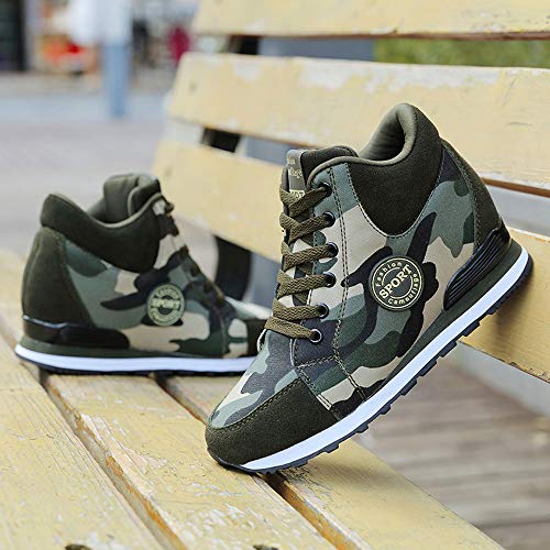 Zapatos De Camuflaje Casuales De Lona para Mujer Zapatos con Cordones De Suela Gruesa Zapatillas Deportivas Zapatillas Deportivas De Fondo Grueso