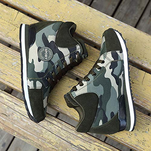 Zapatos De Camuflaje Casuales De Lona para Mujer Zapatos con Cordones De Suela Gruesa Zapatillas Deportivas Zapatillas Deportivas De Fondo Grueso