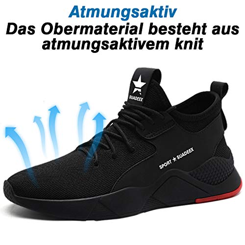 Zapatos de Seguridad Hombre con Punta de Acero, Cómodas Ultraligero & Transpirables, 36-48