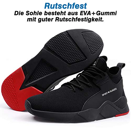 Zapatos de Seguridad Hombre con Punta de Acero, Cómodas Ultraligero & Transpirables, 36-48