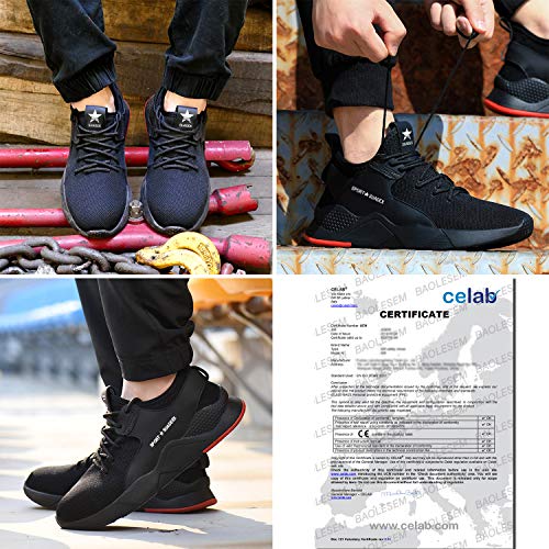 Zapatos de Seguridad Hombre con Punta de Acero, Cómodas Ultraligero & Transpirables, 36-48