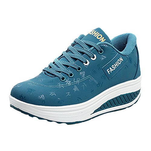 Zapatos Mujeres Zapatillas Deportivas Fannyfuny Zapatillas de Deporte Zapatos Cuña Wedge Sneakers de Malla de Aumento de Fondo de Balancín Zapatillas 35-40