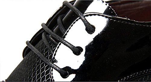 Zapatos Oxford Hombre, Cuero Derby Vestir Cordones Calzado Boda Brogue Verano Negocios Moda Uniforme Negro Marron Rojo 38-48 BK47