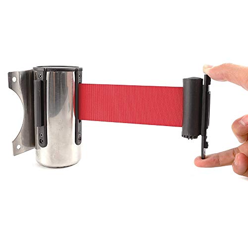 Zasiene Cinta Separadora Extensible Barrera 2M Cinta Separadora Retractil Montaje en Pared Cintas Separadoras Crowd Control Cinta Seguridad con Acccesorios