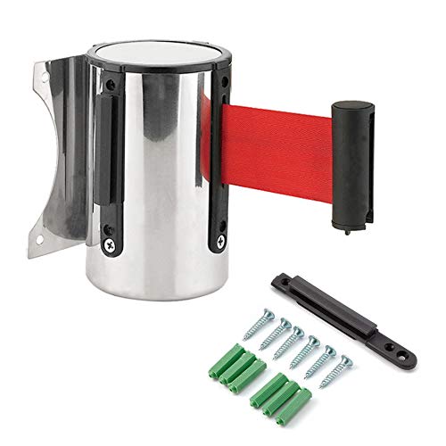 Zasiene Cinta Separadora Extensible Barrera 2M Cinta Separadora Retractil Montaje en Pared Cintas Separadoras Crowd Control Cinta Seguridad con Acccesorios