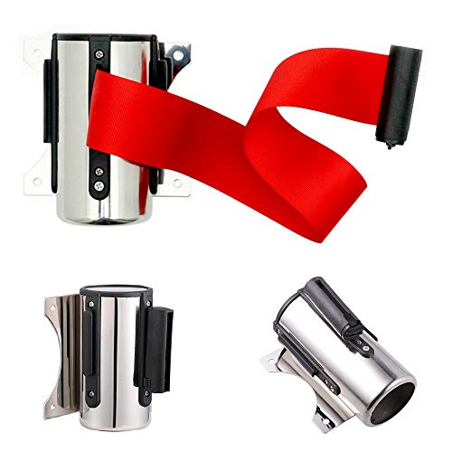 Zasiene Cinta Separadora Extensible Barrera 2M Cinta Separadora Retractil Montaje en Pared Cintas Separadoras Crowd Control Cinta Seguridad con Acccesorios