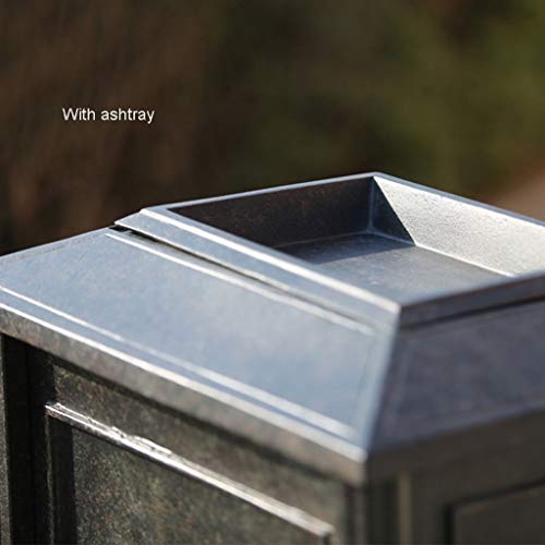 Zaza Fundición de Aluminio Papelera Can Tallada con Exterior Cenicero Abertura Lateral Bote de Basura for Hotel Muebles de jardín al Aire Libre de Interior