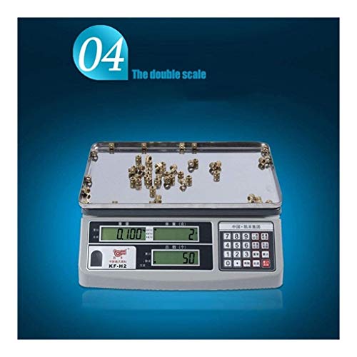 ZBYL Acero for Trabajo Pesado Escala Postal de Acero con una aproximación de 0,1 g LCD Digital Comercial Carne Báscula Digital de 30 kg de Capacidad 910 (Color : White, Size : 3kg/0.1g)