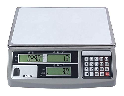 ZBYL Acero for Trabajo Pesado Escala Postal de Acero con una aproximación de 0,1 g LCD Digital Comercial Carne Báscula Digital de 30 kg de Capacidad 910 (Color : White, Size : 3kg/0.1g)
