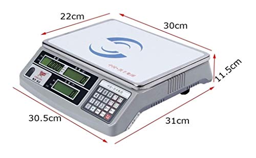 ZBYL Acero for Trabajo Pesado Escala Postal de Acero con una aproximación de 0,1 g LCD Digital Comercial Carne Báscula Digital de 30 kg de Capacidad 910 (Color : White, Size : 3kg/0.1g)