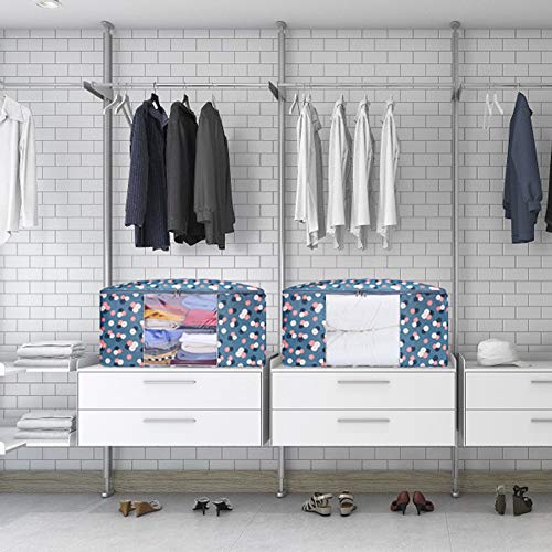 ZCHI 3 Piezas Bolsa de Almacenamiento Debajo de la Cama de Tela Oxford Gruesa Plegable Organizador de Edredones Manta Ropa de Polvo con la Cremallera Guardar la Ropa Edredones Ropa de Cama Almohadas