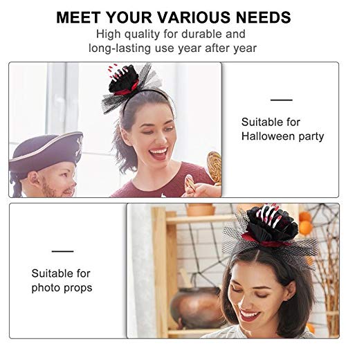 Zcm Tocado de Halloween Tocado Llamativo Venda de los Accesorios del Pelo del Pelo Delicado único paño del Tocado de Partido de Las Muchachas de Las Mujeres (Color : Black)