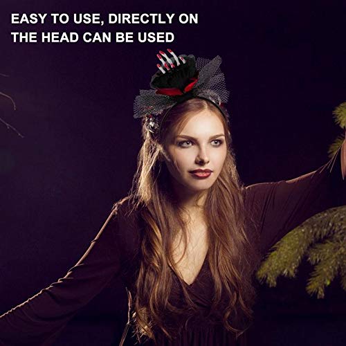 Zcm Tocado de Halloween Tocado Llamativo Venda de los Accesorios del Pelo del Pelo Delicado único paño del Tocado de Partido de Las Muchachas de Las Mujeres (Color : Black)
