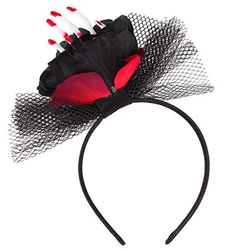 Zcm Tocado de Halloween Tocado Llamativo Venda de los Accesorios del Pelo del Pelo Delicado único paño del Tocado de Partido de Las Muchachas de Las Mujeres (Color : Black)