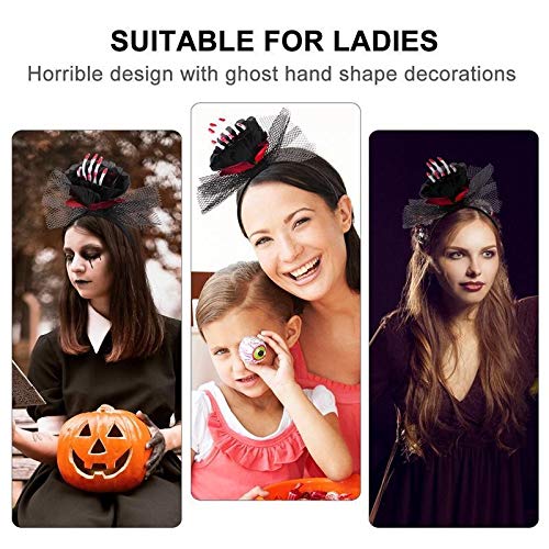 Zcm Tocado de Halloween Tocado Llamativo Venda de los Accesorios del Pelo del Pelo Delicado único paño del Tocado de Partido de Las Muchachas de Las Mujeres (Color : Black)