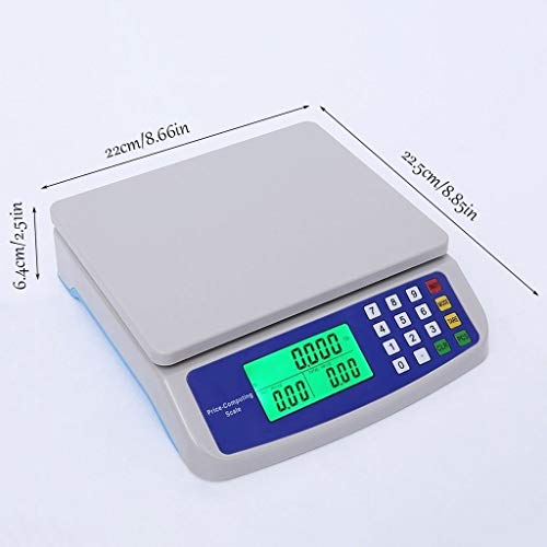 ZCXBHD Balanza electrónica Digital Precisión Balanza Plataforma Pantalla LED Escala Comida Supermercado Precios Venta Frutas Escala Verduras for el Mercado Agricultores (Size : 30KG/1G)
