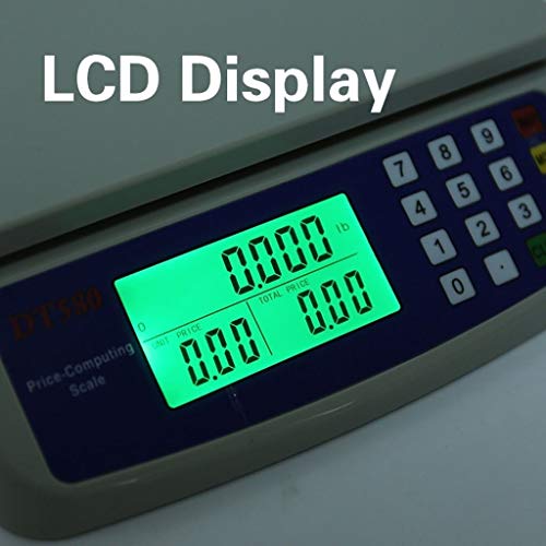 ZCXBHD Balanza electrónica Digital Precisión Balanza Plataforma Pantalla LED Escala Comida Supermercado Precios Venta Frutas Escala Verduras for el Mercado Agricultores (Size : 30KG/1G)