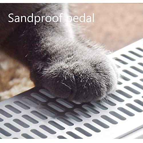 ZCY Grande Abierto Cernido Arena para Gatos, Prevención De Salpicaduras, Caja De Arena para Gatos con Cucharón, Blanco CLT1002 (Size : S)