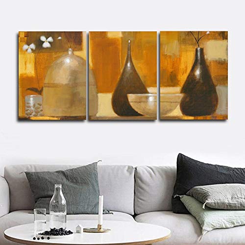 ZDtgcf 3 Paneles Lienzo caligrafía Pintura Acuarela terrina Arte de la Pared Cuadros Carteles e Impresiones hogar Sala de Estar decoración-B