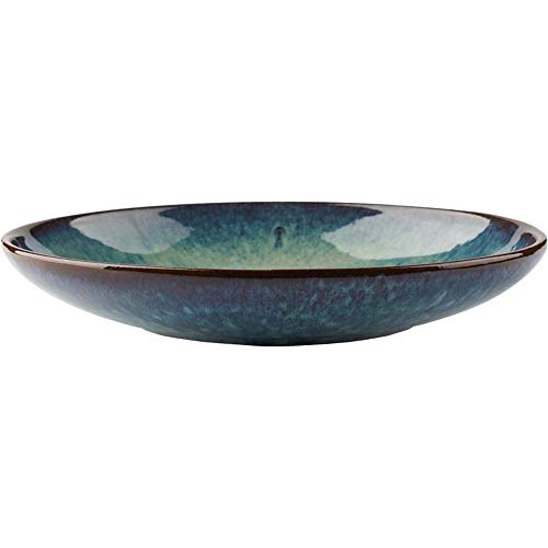 zdw Vajilla, herramientas para comer Plato de estrella Plato de cerámica Plato hondo Plato de sopa Plato de gres Plato de pasta Plato de ensalada 8.5 pulgadas azul