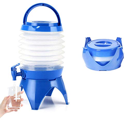 Zeeanker cubo plegable camping,Dispensador de Cerveza,Bebidas Drink Dispenser,Bidón plástico 5.5LT con Grifo,Adecuado para Reuniones al Aire Libre, Campamentos,Fiestas de Cumpleaños, viajes (Azul)