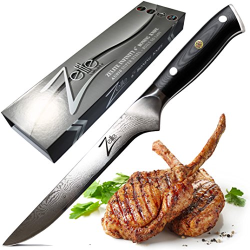 Zelite Infinity Cuchillos Cocina, Deshuesador de 15 cm – Utensilios cocina Serie Alpha-Royal – Acero de Damasco Japonés AUS-10 de 67 Capas – Afilado de Navaja, Excelente Consistencia de Corte