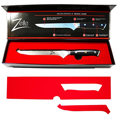 Zelite Infinity Cuchillos Cocina, Deshuesador de 15 cm – Utensilios cocina Serie Alpha-Royal – Acero de Damasco Japonés AUS-10 de 67 Capas – Afilado de Navaja, Excelente Consistencia de Corte