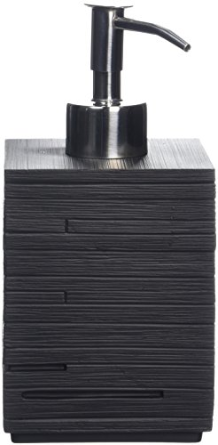 Zeller 18316 - Dispensador de jabón de polirresina (6,5 x 20 cm), color negro