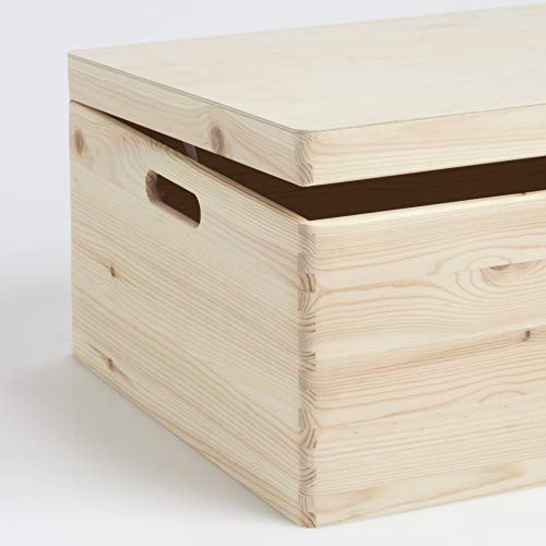Zeller Caja Multiusos 13151, Madera, Azul, 60 x 40 x 23 cm