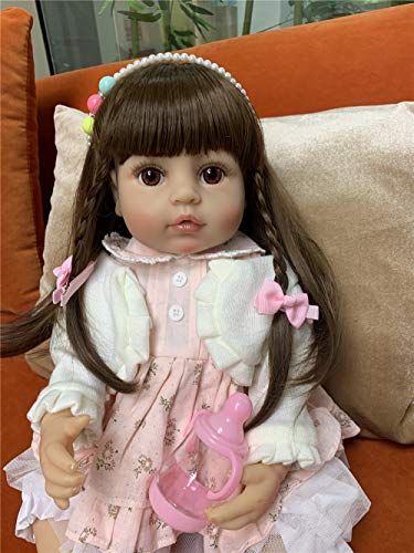 Zero Pam Muñecas Renacidas Silicona de Cuerpo complet Niñas Lavables Muñecas recién Nacidas Muñecas Hechas a Mano anatómicamente correctas niñas(55 cm)