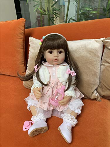 Zero Pam Muñecas Renacidas Silicona de Cuerpo complet Niñas Lavables Muñecas recién Nacidas Muñecas Hechas a Mano anatómicamente correctas niñas(55 cm)