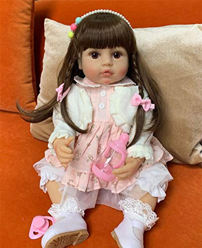 Zero Pam Muñecas Renacidas Silicona de Cuerpo complet Niñas Lavables Muñecas recién Nacidas Muñecas Hechas a Mano anatómicamente correctas niñas(55 cm)