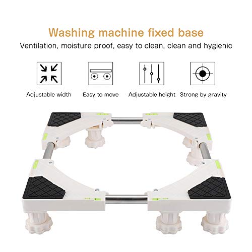 Zerodis Base Ajuatable Universal para Lavadora Secadora Frigorífico,Soporte Bandejas de Lavadora contra Vibración(8 Feet)