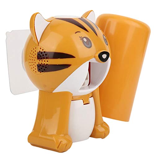 Zerodis Juego automático de dispensador de Pasta de Dientes, Tipo de succión Dibujos Animados para niños Portacepillos de Dientes Juego de exprimidor de Pasta de Dientes con música para(Amarillo)