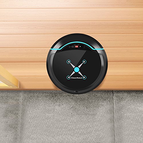 Zerodis Robot Aspirador, Limpiadores robóticos Limpiador USB Recargable Mini automático Smart Clean Robot Limpiador de Suelos Herramienta de Limpieza por aspiración(Negro)