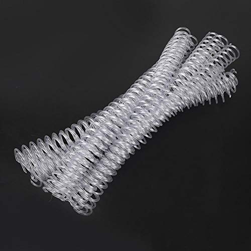 Zerone 20pcs 30 hoyos de anillo de plástico de hojas sueltas anillos de espiral en espiral para papel A4(19 mm transparente)