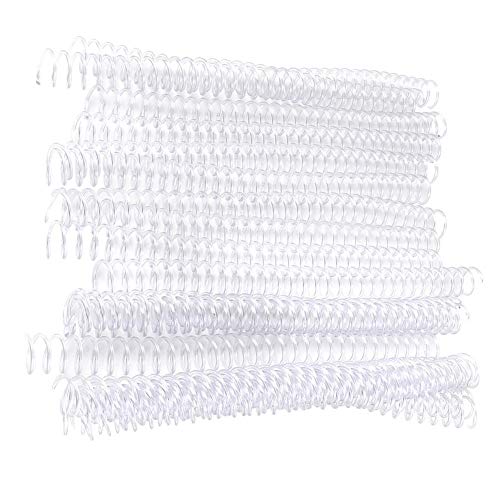 Zerone 20pcs 30 hoyos de anillo de plástico de hojas sueltas anillos de espiral en espiral para papel A4(19 mm transparente)