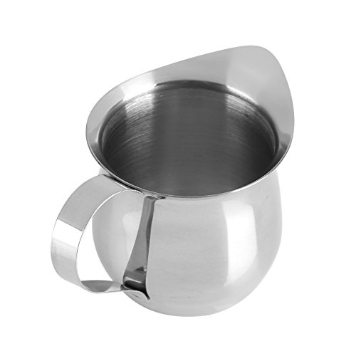 Zetiling Jarra de Leche de 90ml / 3 Oz, Jarra de Leche, Tambor de Acero Inoxidable Cuenco de Leche Cuenco de Jarabe Cuenco de Leche Condensada Jarra de Espuma Cuenco Multiusos para Cocina Casera