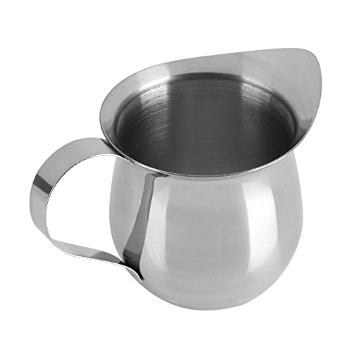 Zetiling Jarra de Leche de 90ml / 3 Oz, Jarra de Leche, Tambor de Acero Inoxidable Cuenco de Leche Cuenco de Jarabe Cuenco de Leche Condensada Jarra de Espuma Cuenco Multiusos para Cocina Casera