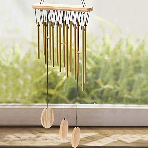 ZFDM Inicio la decoración del jardín Relajante Campanas de Bronce de Madera traeré Plata Sonido (Color : 1)